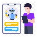 Mobile Robot Chatting Robot Robotic Discussion Icon