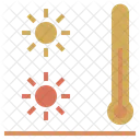 Chaud Soleil Thermometre Icône
