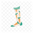 Chaussette Carotte Ornement Icône