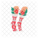Chaussette Vecteur Sapins De Noel Icône