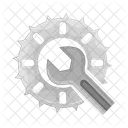Chave Inglesa E Engrenagem Roda Dentada Equipamento Ícone