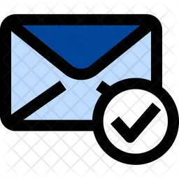 Check Email Icon - Download in Colored Outline Style