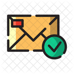 Check Email Icon - Download in Colored Outline Style