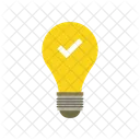 Light Bulb With Check Mark Success Concept Idea Approved Symbol Icon