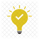 Light Bulb With Check Mark Success Concept Idea Approved Symbol Icon