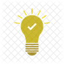 Light Bulb With Check Mark Success Concept Idea Approved Symbol Icon