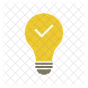 Light Bulb With Check Mark Success Concept Idea Approved Symbol Icon