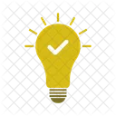 Light Bulb With Check Mark Success Concept Idea Approved Symbol Icon