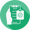 Check List Hand Holding Phone To Do List Icon