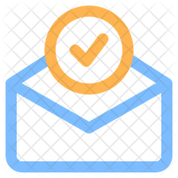 Check Mail Icon - Download in Colored Outline Style