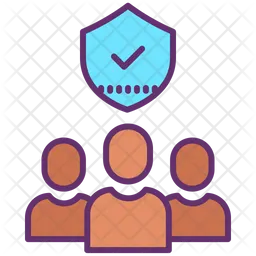 Security Team Icon - Download in Colored Outline Style