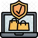Sicherheit beim Einkaufen prüfen  Symbol