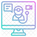 Check Up On Line Medico On Line Telemedicina Ícone