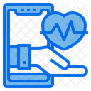 Check Up On Line Frequencia Cardiaca Cuidados De Saude Icon