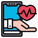 Check Up On Line Frequencia Cardiaca Cuidados De Saude Icon