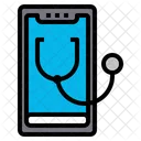 Check Up On Line Smartphone Estetoscopio Icon