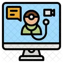 Check Up On Line Medico On Line Telemedicina Icon