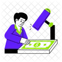 Checking Money Examine Currency Icon