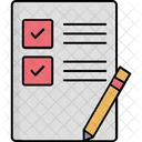 Checklist Clipboard Pencil With Paper Icon