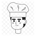 Cheerful caucasian young man in chef hat  アイコン