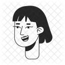 Cheerful young adult woman with neck length haircut  Icon