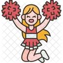 Cheerleader Jumping Energetic Icon