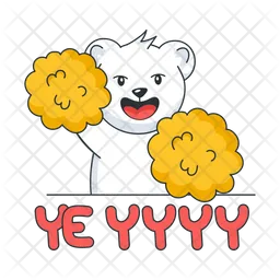 Cheerleader Bear  Icon