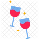 Cheers Wine Glasses Party Drink Icon