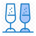 Cheers Toasting Champagne Glasses Icon