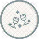 Bubbly Champagne Clicking Glasses Icon