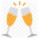 Cheers Christmas Party Toast Icon