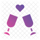 Cheers Love Champagne Glass Icon