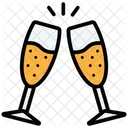 Cheers Christmas Party Toast Icon