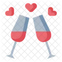 Cheers Wine Valentines Day Icon