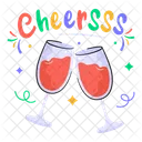 Toasting Glasses Wine Icon