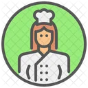Chef Profession Femme Icône