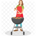 Chef Cooking Bbq Grilled Food Icon