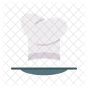 Chef Hat And Plate Kitchen Cooking Icon
