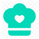 Chef Hat Heart Kitchen Cooking Icon