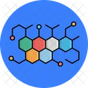 Chemical Molecule Atoms Hexagons Icon
