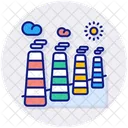 Chemical Pollution Factory Production Icon