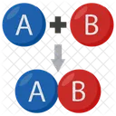 Chemical Reaction A Atom B Atom Icon