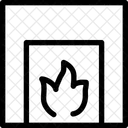 Cheminee Feu Chaud Icône