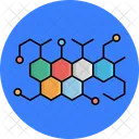 Chemisches Molekul Atome Sechsecke Symbol