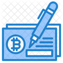 Bitcoin Cryptocurrency Cheque Icon