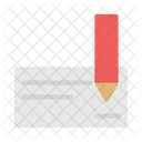 Cheque Pencil Sign Icon