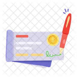 Cheque bancário  Ícone