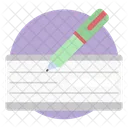 Writing Bank Cheque Voucher Receipt Icon