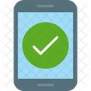 Movil Comprobar Tarea Completada Icono