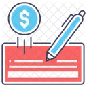 Verificar Pagamento Assinatura Cheque Bancario Ícone